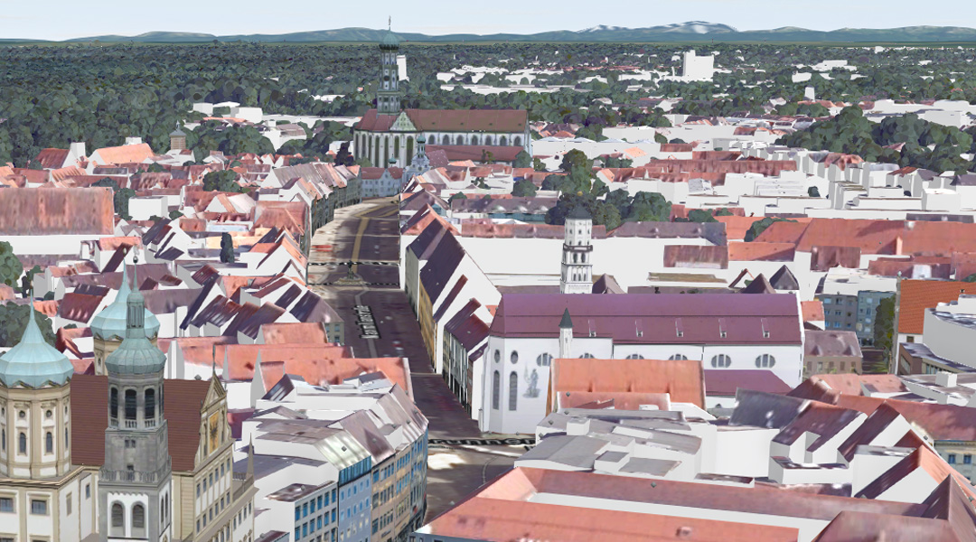 3D-Stadtmodell Augsburg fotorealistisches 3-D Stadtmodell der Augsburger Innenstadt