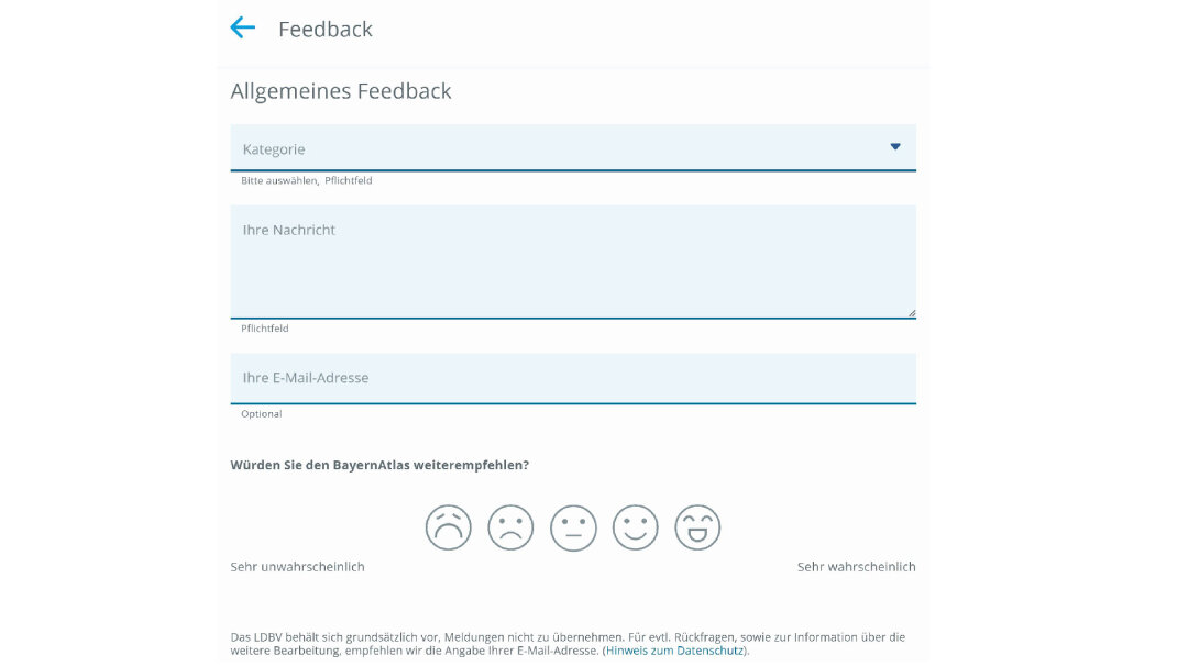 BayernAtlas Hilfe Feedback allgemein